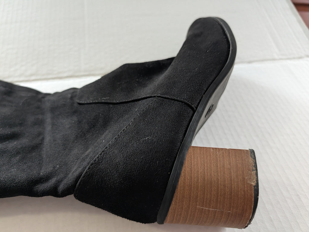Target Women's Black Knee-High Block Heel Boots - Size 5 - Good