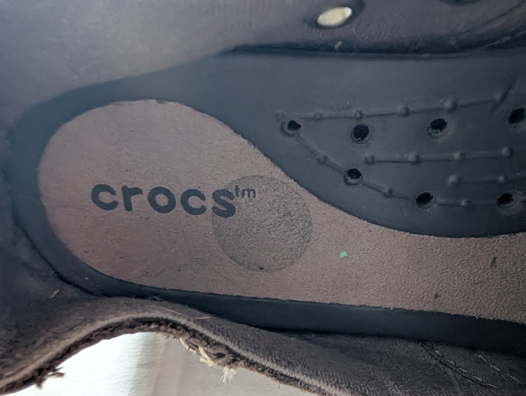 Crocs Men's Brown Canvas Slip-On Loafers - Size M8 - Good