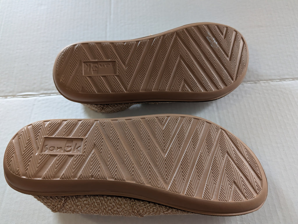 Sanuk Men's Tan Canvas Slip-On Loafers - Size 8 - Good