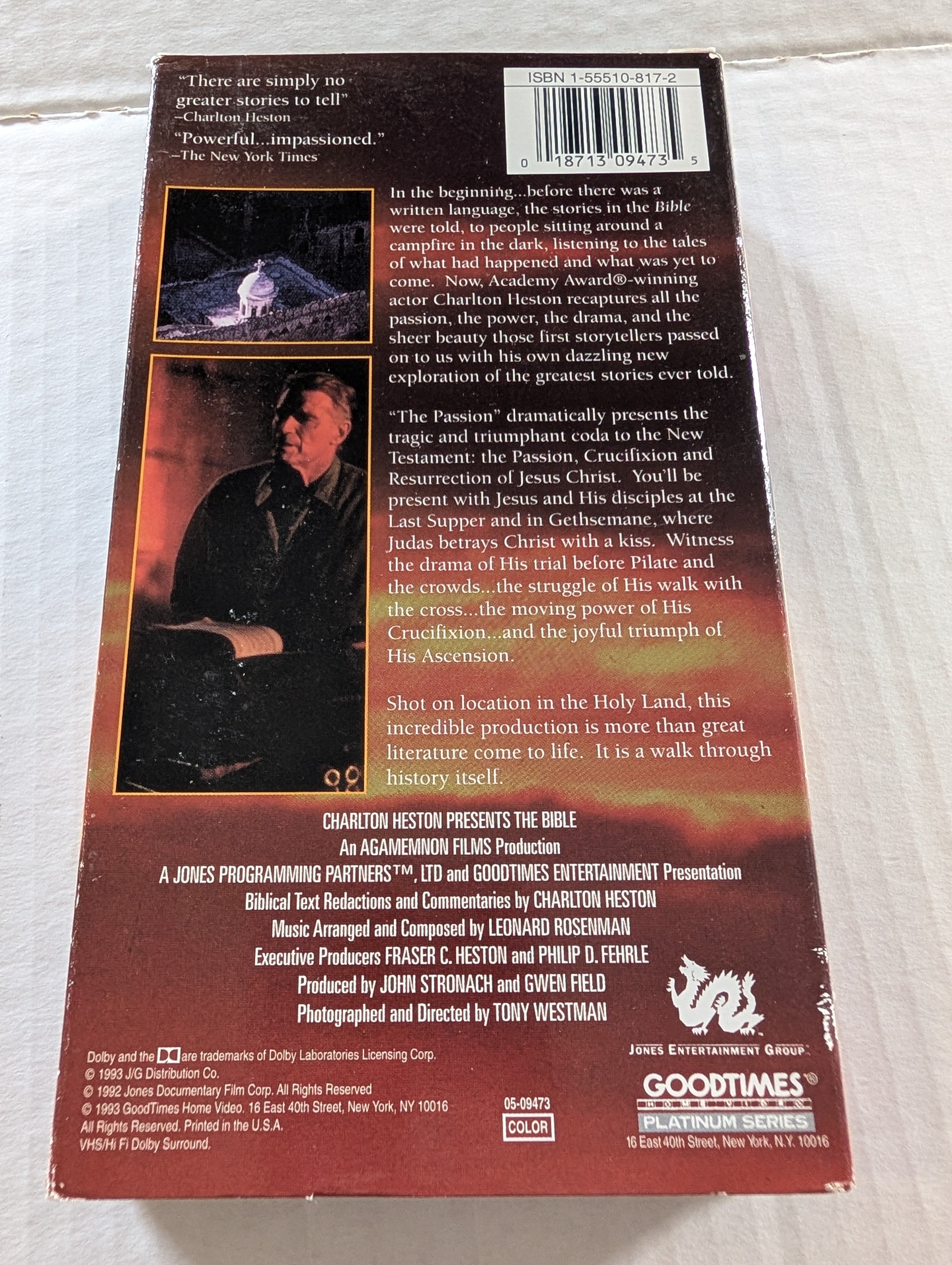 Charlton Heston Presents The Bible: Passion VHS Tape - Good