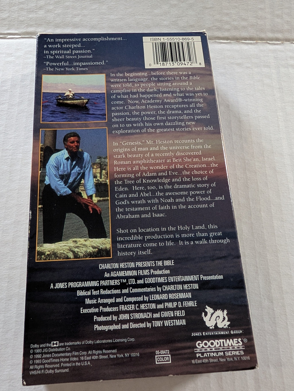 Charlton Heston Presents The Bible: Genesis VHS Tape - Good