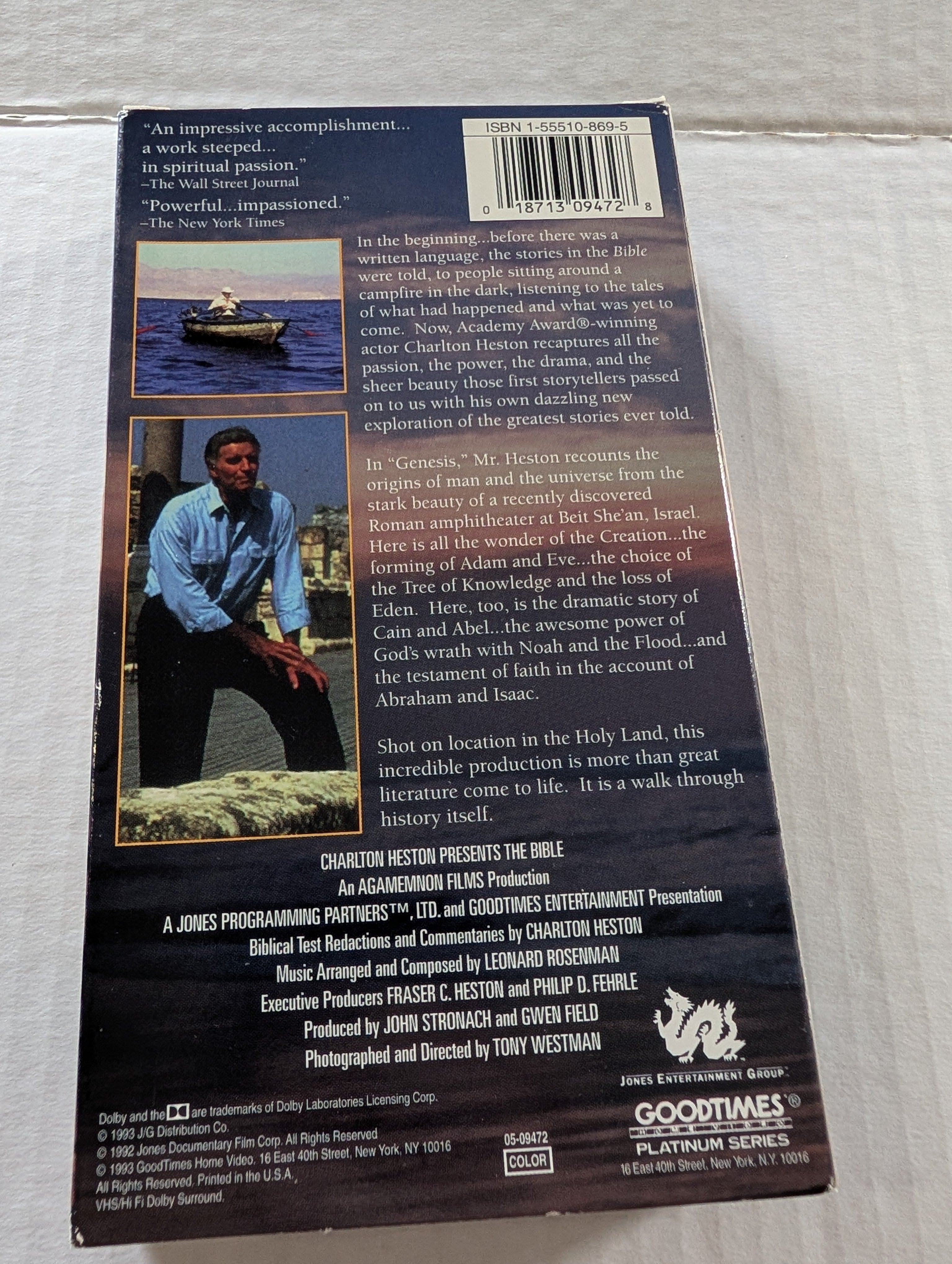 Charlton Heston Presents The Bible: Genesis VHS Tape - Good